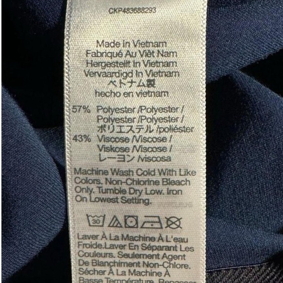 Madewell NWT Elegant Navy Blue Long Slip Satin Skirt Size 12 - Picture 5 of 5